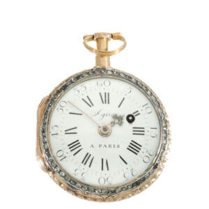 French 18 carat gold and enamel early verge watch Circa 1750
