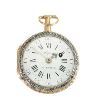 French 18 carat gold and enamel early verge watch Circa 1750