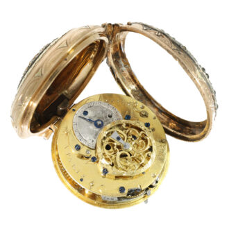French 18 carat gold and enamel early verge watch Circa 1750