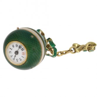 Swiss gold and green enamel Boule de Genève watch Circa 1890
