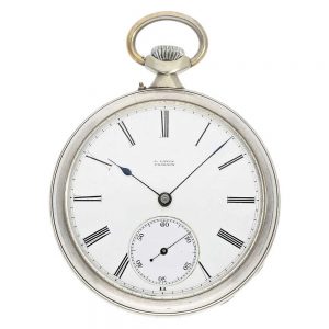 Early German silver open faced lever pocket watch Circa 1878