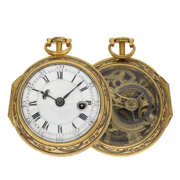 English gilt verge watch glazed on both sides Circa 1770 English gilt verge watch glazed on both sides Circa 1770