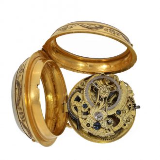 English gilt verge watch glazed on both sides Circa 1770