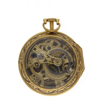 English gilt verge watch glazed on both sides Circa 1770