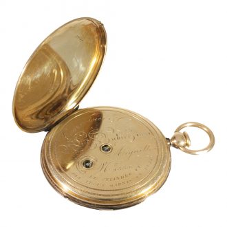 Swiss 18 carat gold interesting thin lépine watch Circa 1836