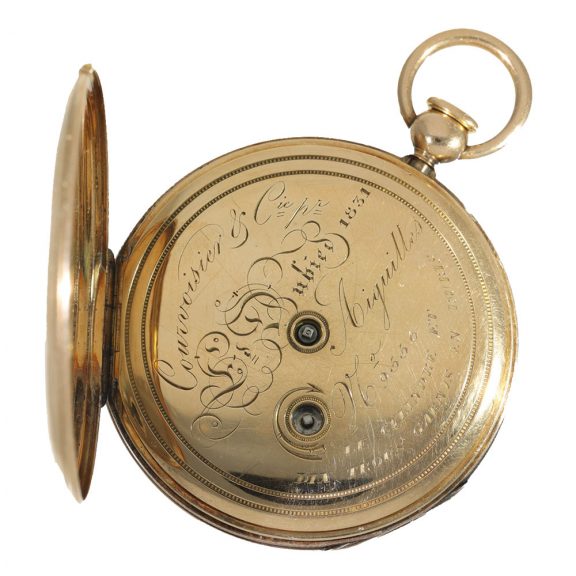 Swiss 18 carat gold interesting thin lépine watch Circa 1836 Swiss 18 carat gold interesting thin lépine watch Circa 1836