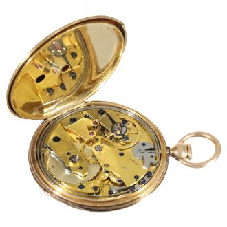 Swiss 18 carat gold interesting thin lépine watch Circa 1836