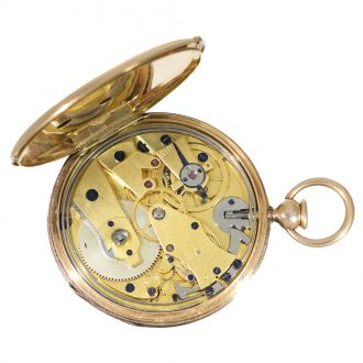 Swiss 18 carat gold interesting thin lépine watch Circa 1836