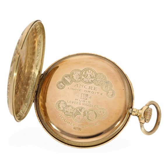 German 14 carat gold elegant dress watch with special dial Circa 1925 German 14 carat gold elegant dress watch with special dial Circa 1925