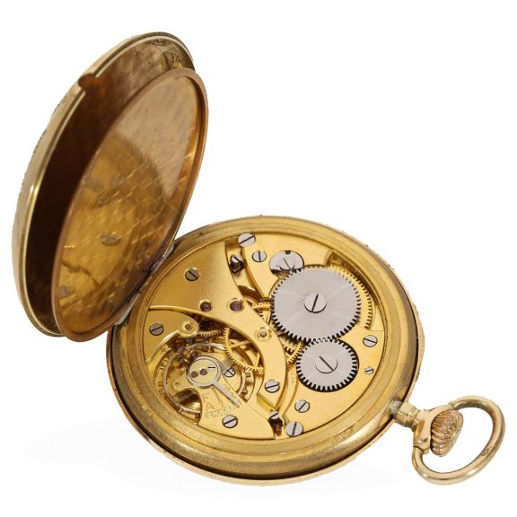 German 14 carat gold elegant dress watch with special dial Circa 1925 German 14 carat gold elegant dress watch with special dial Circa 1925
