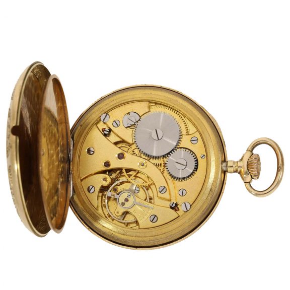 German 14 carat gold elegant dress watch with special dial Circa 1925 German 14 carat gold elegant dress watch with special dial Circa 1925