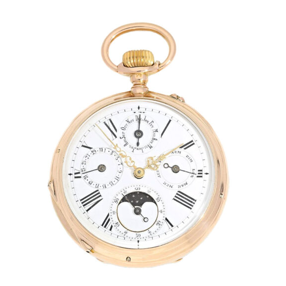 Swiss 18K gold astronomical calendar watch Circa 1880 Swiss 18K gold astronomical calendar watch Circa 1880