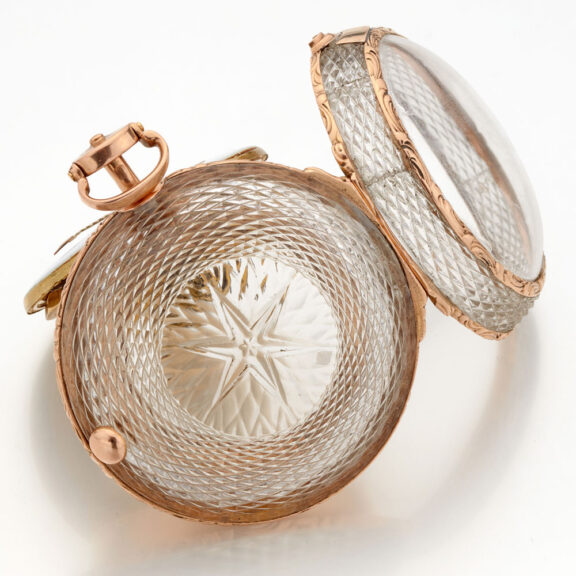 French exquisite gold and crystal glass ladies watch Circa 1760 French exquisite gold and crystal glass ladies watch Circa 1760