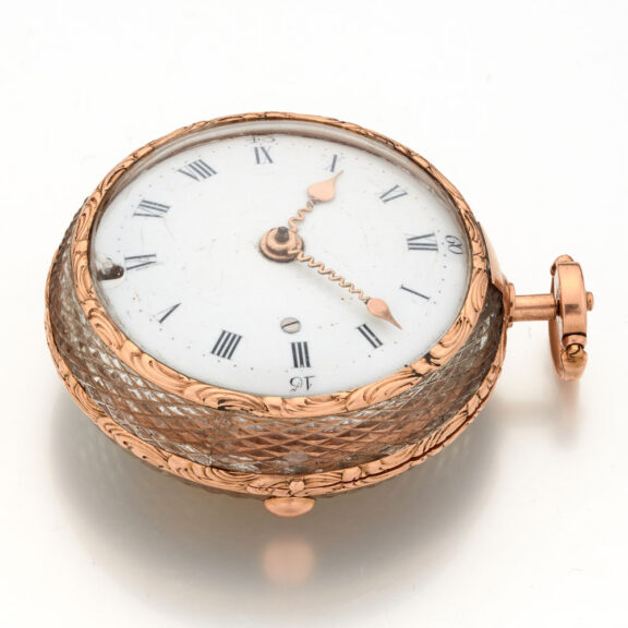 French exquisite gold and crystal glass ladies watch Circa 1760 French exquisite gold and crystal glass ladies watch Circa 1760