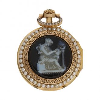 French 18 Carat gold watch with valuable chatelaine and brooch Circa 1880 French 18 Carat gold watch with valuable chatelaine and brooch Circa 1880