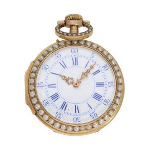 French 18 Carat gold watch with valuable chatelaine and brooch Circa 1880