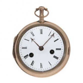 Swiss pink gold clock watch with self strike probably Circa 1800