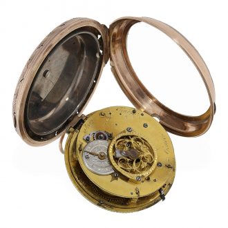 Swiss pink gold clock watch with self strike probably Circa 1800