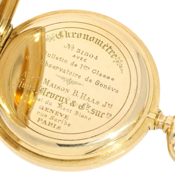 Swiss gold lever with a beautiful bleu monogram Circa 1900 Swiss gold lever with a beautiful bleu monogram Circa 1900