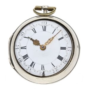 Dutch pair cased verge pocket watch with chatelaine Circa 1735