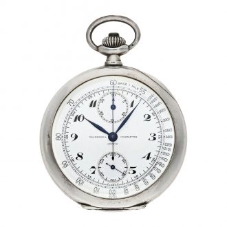 Extremely rare Swiss tachymeter chronograph in chronometer quality Circa 1920