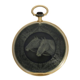 Swiss 18 carat gold and enamel Cartier style watch Circa 1920