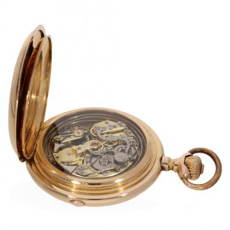 14 Carat gold large and complicated full hunter case watch Circa 1900