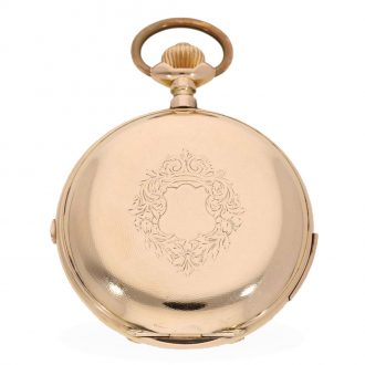 14 Carat gold large and complicated full hunter case watch Circa 1900