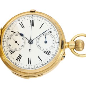 Swiss gold hunting case watch with roman numerals Circa 1890