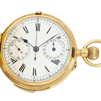 Swiss gold hunting case watch with roman numerals Circa 1890