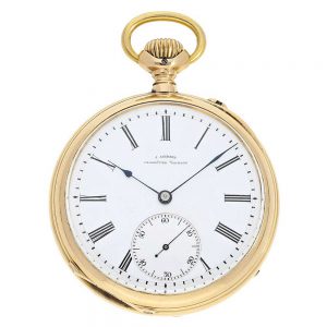 German 18 K gold Glashütte precision pocket watch Circa 1894