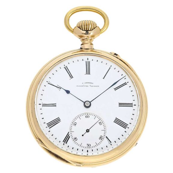 German 18 K gold Glashütte precision pocket watch Circa 1894 German 18 K gold Glashütte precision pocket watch Circa 1894