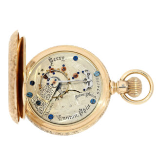 American gold lever, decorated Champlevé dial Circa 1890