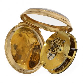 Danish 18 Carat gold pocket watch with cylinder escapement Circa 1790