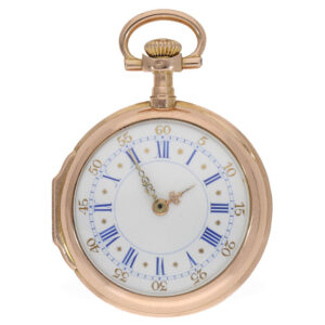 Swiss 18 carat rose gold open faced cylinder watch Circa 1880