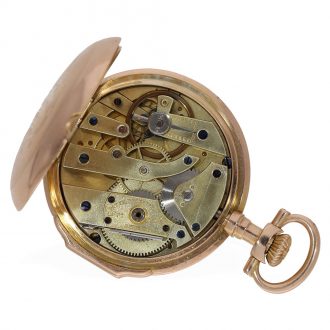 Swiss 18 carat rose gold open faced cylinder watch Circa 1880