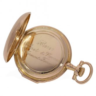 Swiss 18 carat rose gold open faced cylinder watch Circa 1880