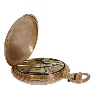 Swiss 18 carat rose gold open faced cylinder watch Circa 1880