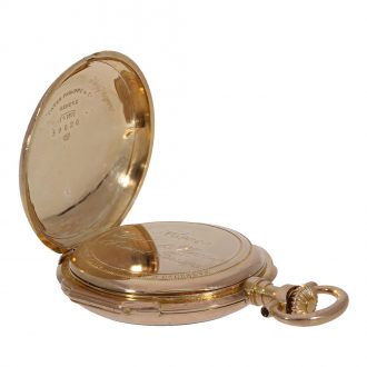 Swiss 18 carat rose gold open faced cylinder watch Circa 1880