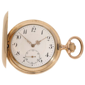 Swiss 14 carat gold full hunter cased ‘Haute Precision’ watch Circa 1900