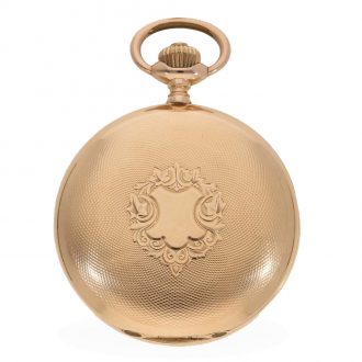 Swiss 14 carat gold full hunter cased ‘Haute Precision’ watch Circa 1900