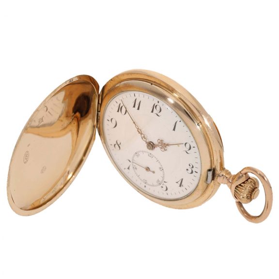 Swiss 14 carat gold full hunter cased ‘Haute Precision’ watch Circa 1900 Swiss 14 carat gold full hunter cased ‘Haute Precision’ watch Circa 1900
