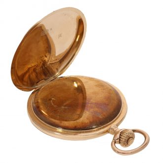 Swiss 14 carat gold full hunter cased ‘Haute Precision’ watch Circa 1900
