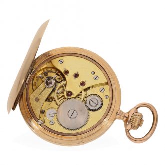 Swiss 14 carat gold full hunter cased ‘Haute Precision’ watch Circa 1900