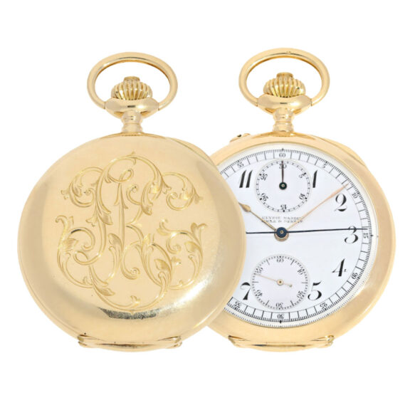 Swiss gold lever watch with a beautiful monogram Circa 1883 Swiss gold lever watch with a beautiful monogram Circa 1883