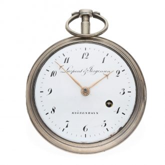 Early Danish silver open faced cylinder pocket watch Circa 1794