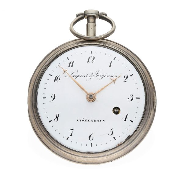 Early Danish silver open faced cylinder pocket watch Circa 1794