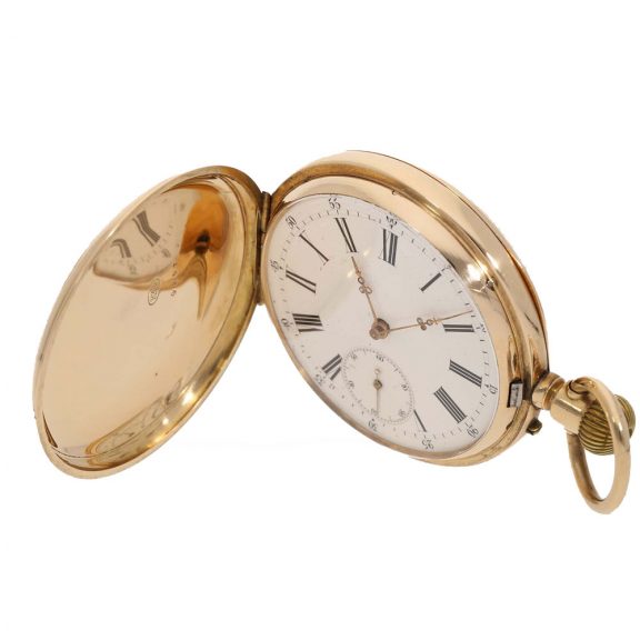 Swiss 14 carat gold early full hunter cased watch Circa 1880 Swiss 14 carat gold early full hunter cased watch Circa 1880