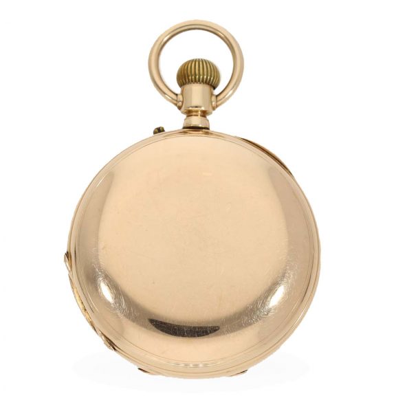 Swiss 14 carat gold early full hunter cased watch Circa 1880 Swiss 14 carat gold early full hunter cased watch Circa 1880