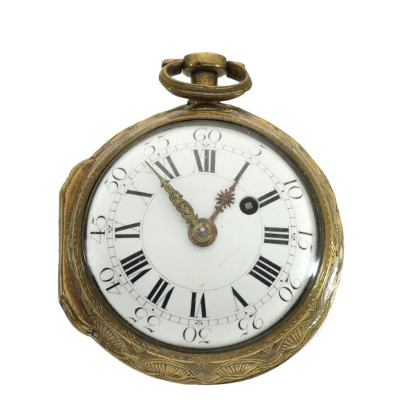 French gilt double sided key wind pocket watch Circa 1770